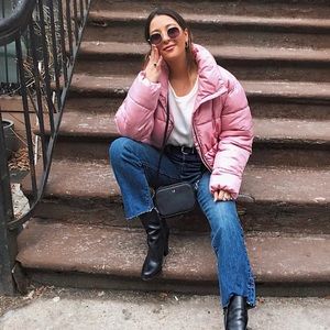 Pink puffer - only worn in this picture